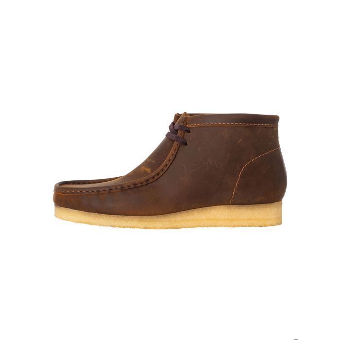 Clarks wallabee cuir marron store