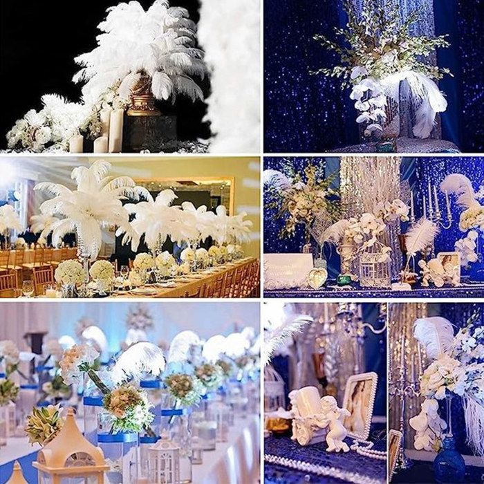 30 Plumes D'autruche Violet Clair - 20 à 25 Cm, Pour Déco Mariage, Maison Et Loisirs Créatifs