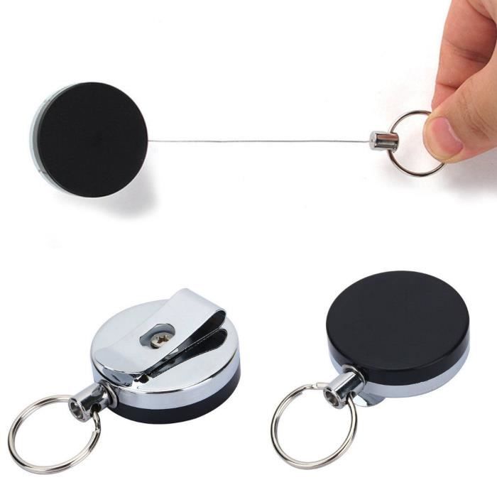 Porte-clés tactiques avec porte-clés, clip de porte-clés tactique furtif en  acier inoxydable, (noir) 2pcs haute qualité