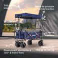 AREBOS Chariot de Transport Pliable avec Toit | Chariot de Luxe | Chariot de Transport | Pliable|Capacité de Charge de 100 kg |-2