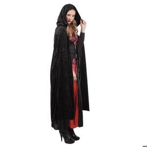 Cape Vampire Gothique Noir Avec Col En Dentelle Pour Femmes - Déguisement Halloween Dracula
