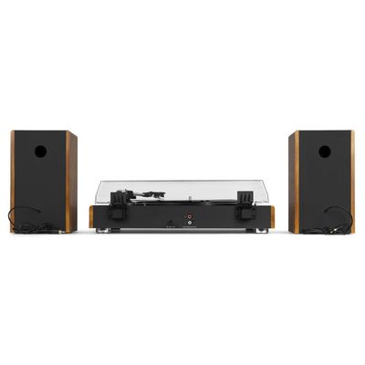 Tourne-disque Vinyle Evidence Acoustics EA-PL100-BK – 3 Vitesses (33/45/78 Tours), Bluetooth, USB, Haut-parleurs Intégrés 20W PMPO