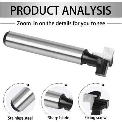 Fraise à Rainurer En T APlus 8mm - Pour Routeur, Diamètre De Coupe 29mm, Pour Bois Et Dérivés