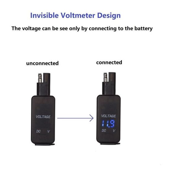 Adaptateur SAE Vers USB avec VoltmèTre Prise de DéConnexion Rapide de Moto  avec Double Chargeur USB