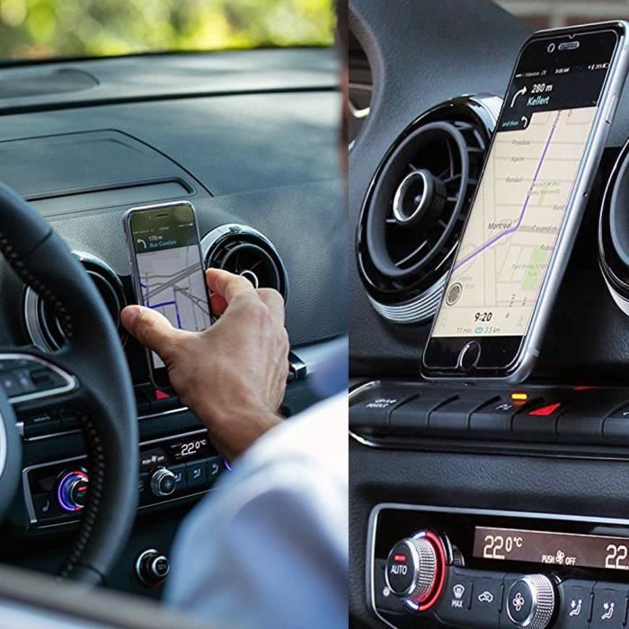 Support Téléphone Voiture Audi A1 (2010-2018) - Support Ventilation Gravité Rotatif 360° En Alliage Aluminium, Noir