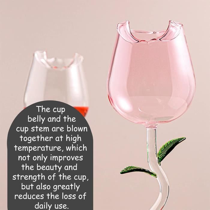 Acheter Verre à vin exquis, Base Stable, tasse transparente en forme de  Rose