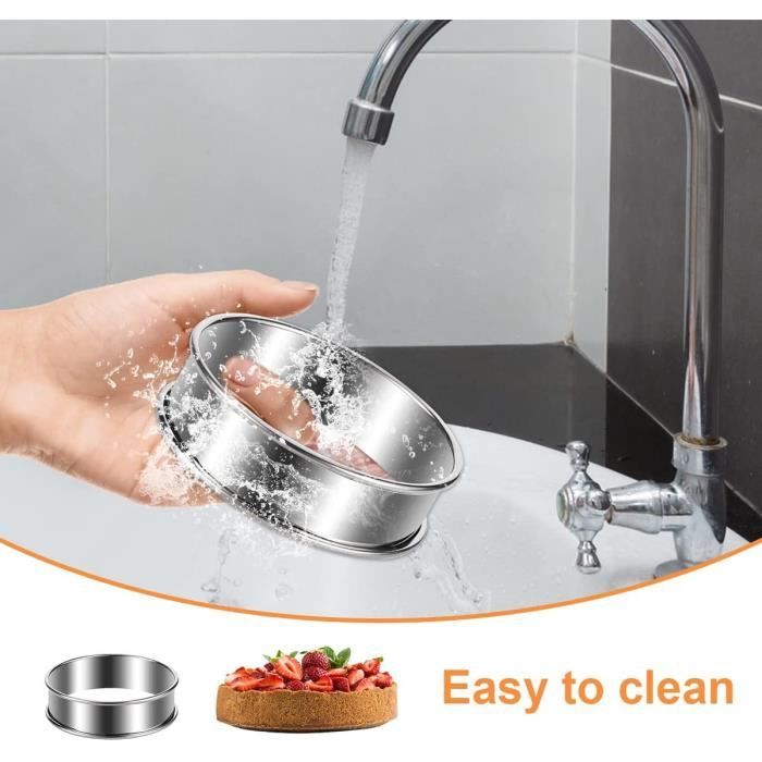 Cercle A Patisserie, Emporte Piece Rond, 8 Pièces Cercle Patisserie Avec Poussoir, Emporte Pièce