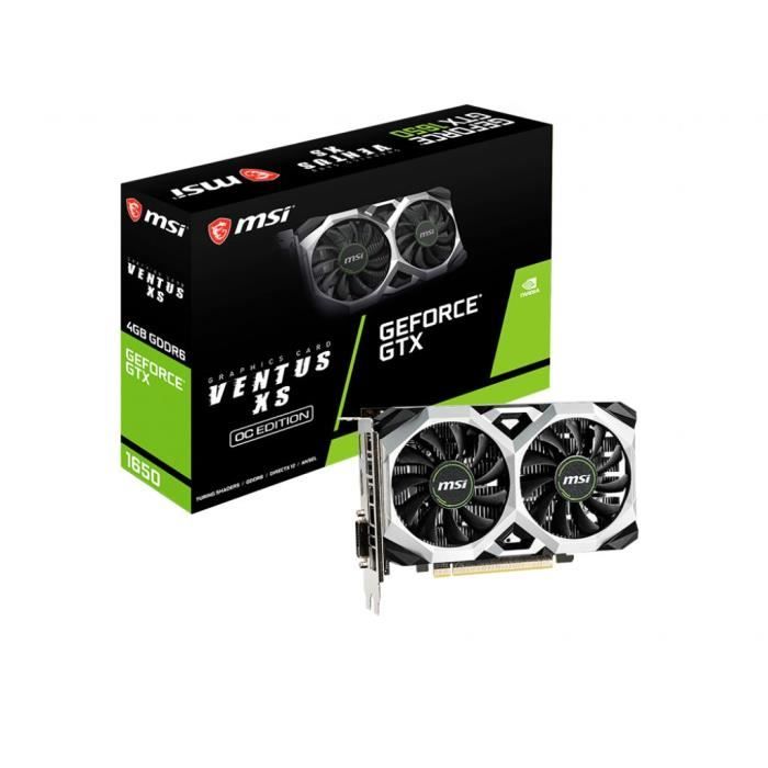 Carte Graphique MSI GeForce GTX 1650 D6 VENTUS XS OC 4 Go GDDR6 PCIe 3.0 DVI HDMI DisplayPort 912 V809 3445 Cdiscount Informatique