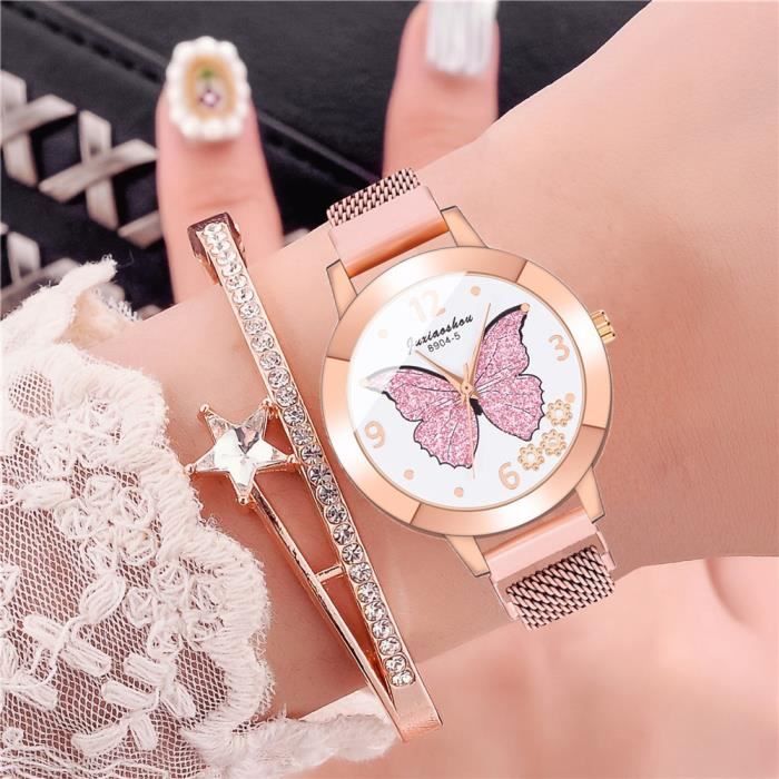 Montre avec bracelet hot sale magnetique