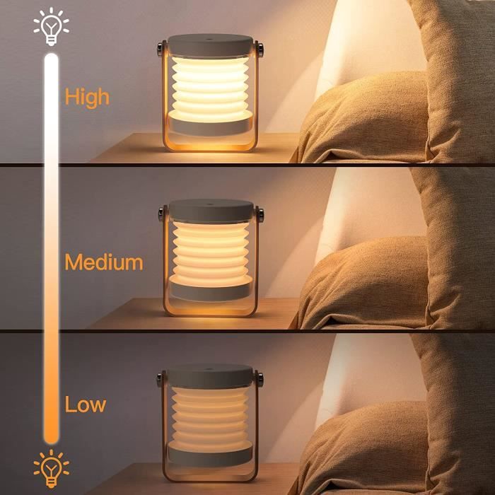 Lampe de table sans fil portable lampe chevet LED 3 Mode de Lumière 4 en 1  360°