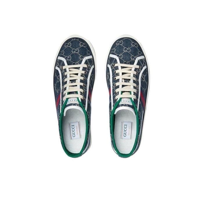 Chaussure Guccis Basket Sneakers Pas Cher Femme Homme Bleu Bleu