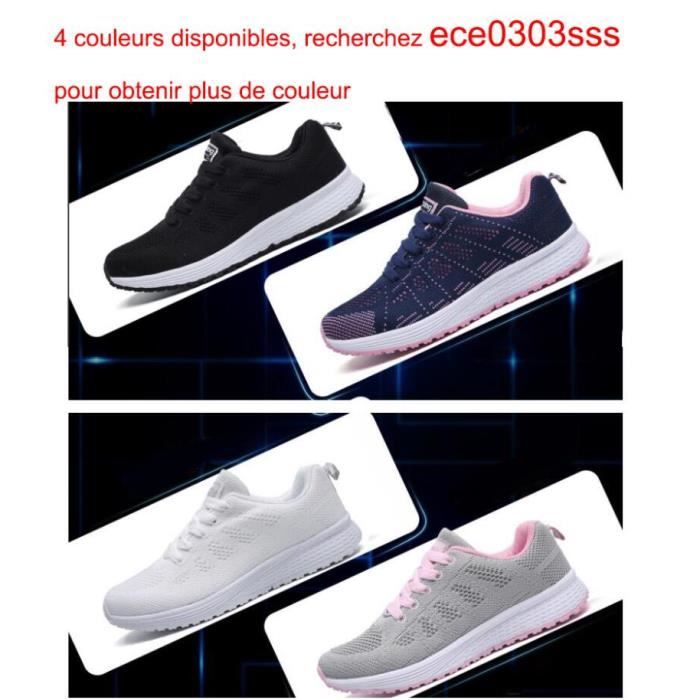 Baskets Femme Casual Blanc ECELEN Respirantes Lacets Plates