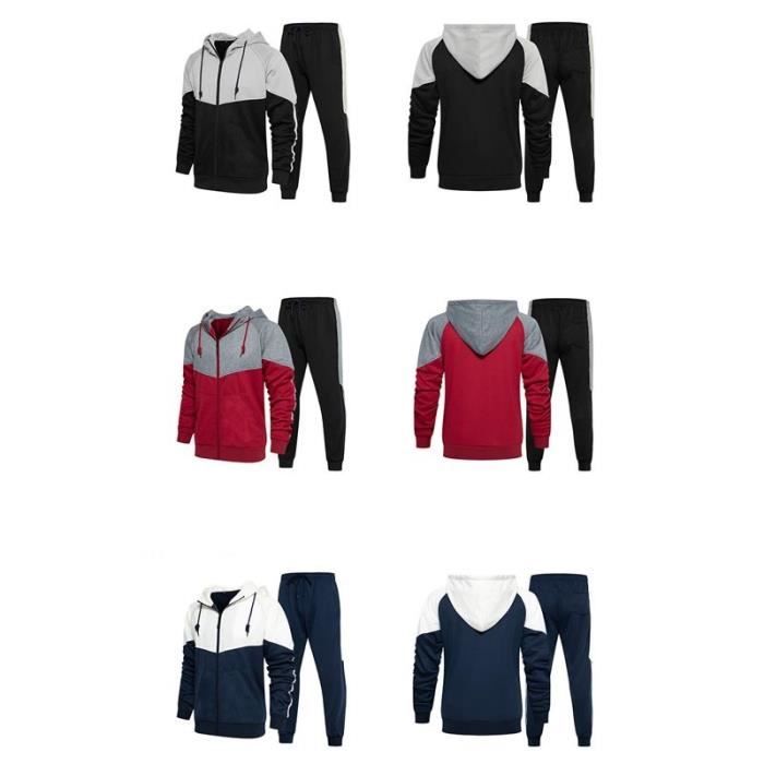 NAFING Jogging Baggy Homme, Ensemble Jogging Homme Ensemble Survêtement Automne Hiver Vêtement Sportswear Jogging Tenue Sweat À Capuche Et Sport Pantalon Respirant Habit 2 Pièces