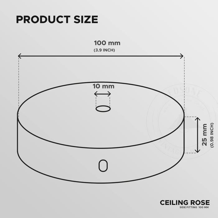 Cache-fil Plafond Demi-sphère Dorée - Kit Auvent Pour Lustre - Installation Facile - Fer Et Cuivre - 4