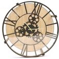 Home Deco Factory HD6447 Table Basse D'appoint Horloge, Fer, Noir, Transparent, 50 x 50,5 x 51 cm436-3