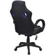 |Promotion| Fauteuil de Bureau "Rétro" | Fauteuil gamer Gaming Chaise de jeu en cuir artificiel Bleu &MP226004-3