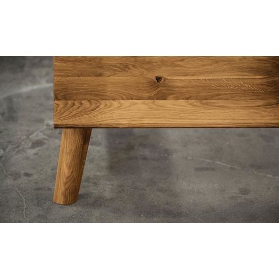 stucture lit double 140x200cm bois massif de chene sauvage huile bois naturel malmo 09 cdiscount maison