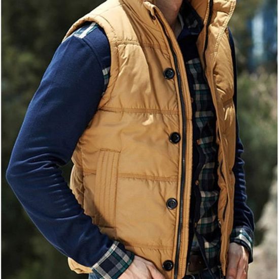 doudoune en cuir sans manche