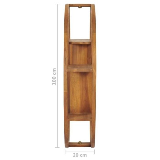 vidaXL Bois de Teck Massif Armoire avec Etag/ère Yin Yang Meuble de Rangement Armoire de Rangement avec 2 Tiroirs Int/érieur 68x26x83 cm