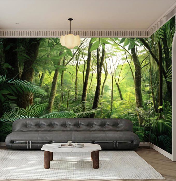 Papier Peint Panoramique Jungle Tropicale 350x256cm Poster Geant Mural ...