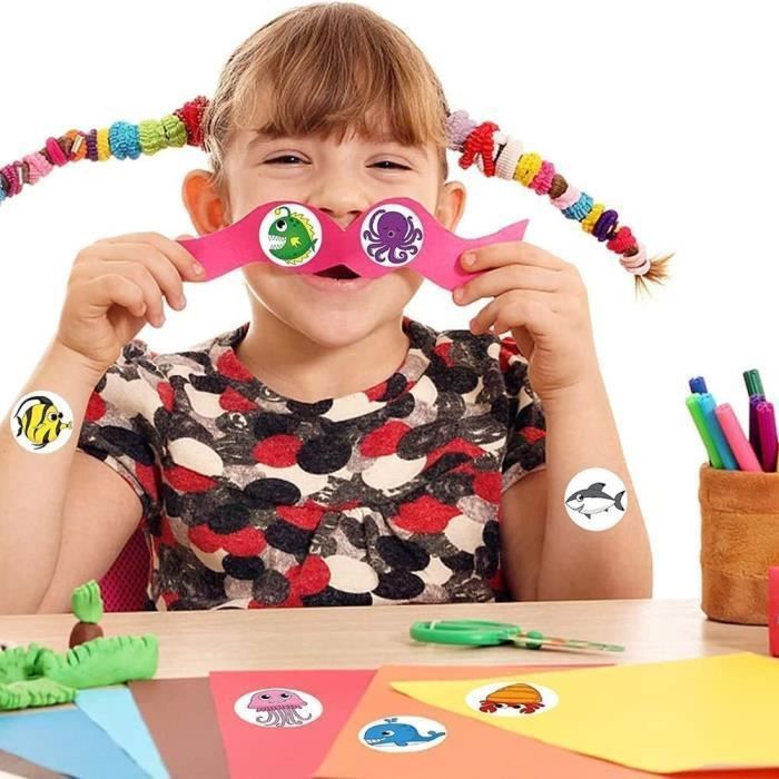 Kit De 32 Autocollants Animaux Marins Pour Enfants 1-4 Ans - Gommettes Visage Avec Expressions - Activité Créative Et Ludique