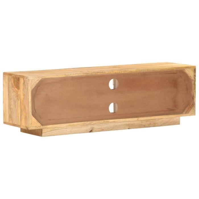 Meuble TV En Manguier Massif – 116x30x35 Cm – Style Naturel Et Chaleureux
