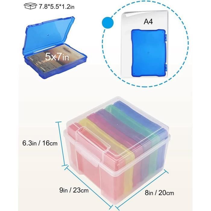 RANRAO Boîte de rangement pour photos de 12,7 x 17,8 cm, en plastique  transparent, 6 étuis transparents pour graines, cartes, images