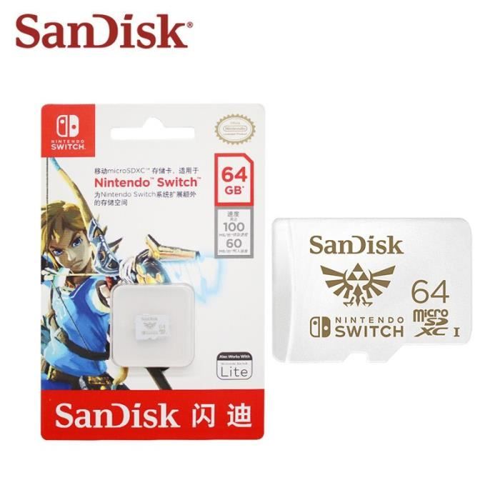 SanDisk – carte mémoire micro sd 256 go-128 go pour Nintendo Switch,  extension compatible avec le jeu sur le thème [B10C668] - Cdiscount  Appareil Photo