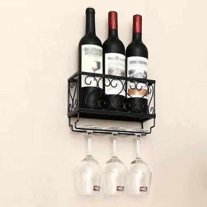 Tinyuet Casier à vin Mural, Porte Bouteille Vin Robuste et Facile à  Installer, Porte-Bouteilles et Porte-Verre pour la Cuisine, Le Restaurant,  la Cave à Vin et Le Bar-Wine : : Cuisine et