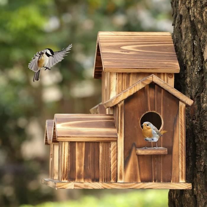 ⭐🏅maison oiseaux Nichoir en bois Extérieur Maisons D'oiseaux