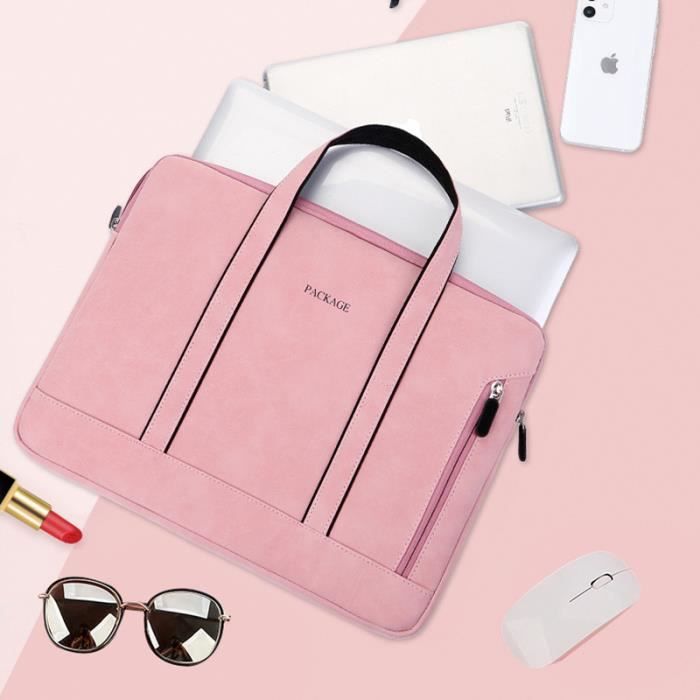 Housse Ordinateur 15.6 Pouces Imperméable Housse PC Portable 15-15,6 Pouces  Antichoc Pochette Ordinateur avec Petite Pochette Rose - Cdiscount  Informatique