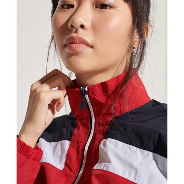 Veste de survetement a enfiler femme Superdry Dolman rouge universitaire Rouge universitaire Cdiscount Sport