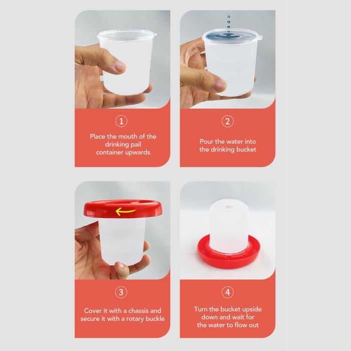 Mangeoire Et Abreuvoir Pour Poussins - 160 G / 160 Ml - En ABS, Facile à Nettoyer