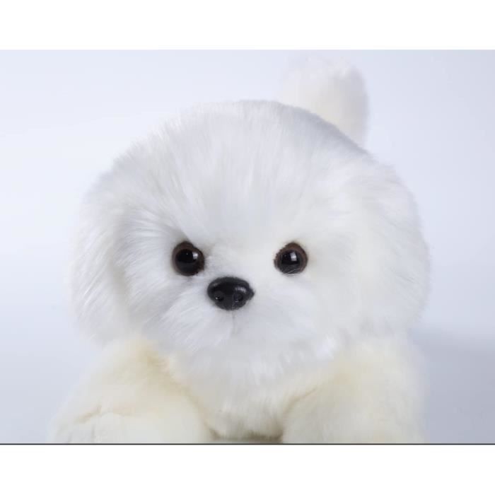 CU MATE Maltese Stuffed Animal Simulation Dog Realistic Lifelike