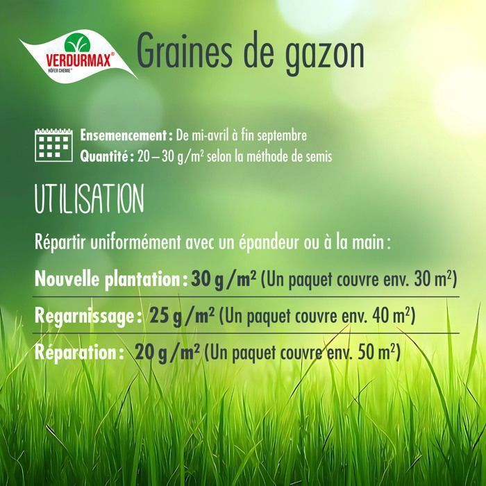 Linsor Gazon Magique 1 Kg Pour 50 M² - Graines De Gazon Germination Rapide