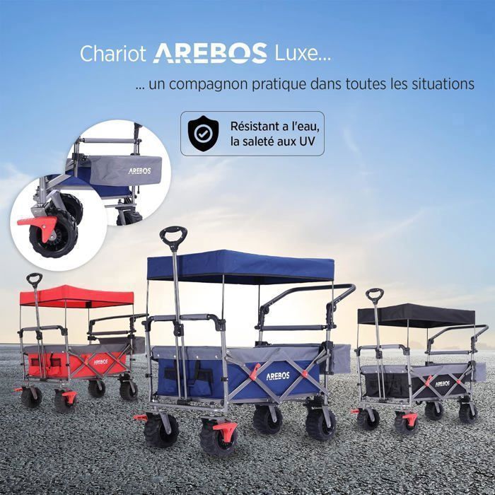 FINOOS Chariot pliable avec toit | Avec système de harnais 2 points pour 2 enfants