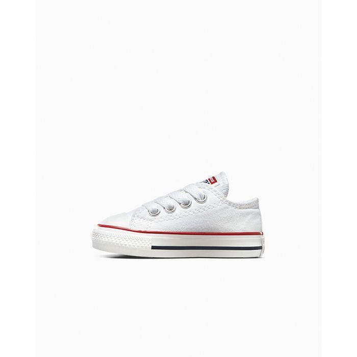 Basket blanche pour bebe CONVERSE All Star Tige basse en toile Fermeture lacets Semelle caoutchouc Blanc Cdiscount Chaussures
