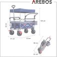 AREBOS Chariot de Transport Pliable avec Toit | Chariot de Luxe | Chariot de Transport | Pliable|Capacité de Charge de 100 kg |-5
