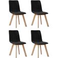 Lot de 4 chaises de salle à manger - Style scandinave -Chaise de cuisine - Noir Tissu-0