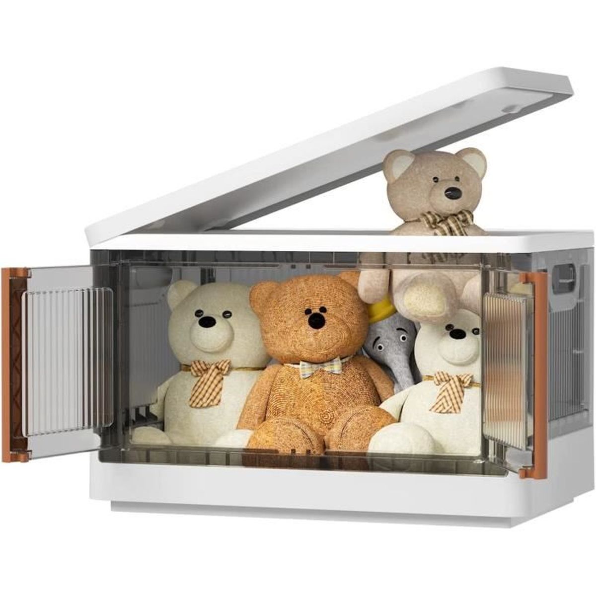 Boîtes De Rangement Pliables HAIXIN - Lot De 2, Capacité 2.7L - Organisez Bureau, Cosmétiques, Petits Objets - Design Avec Portes Et Couvercle