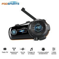 Fodsports FX8 Pro Moto Intercom Bluetooth Casque Casque 8 Rider 1000M Interphone,Partage de musique,Fond sonore,Radio [B932011339]