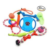 Ensemble Lot de 10 de jouets pour chien, durables mâcher corde jouet petits et moyens chiens 
