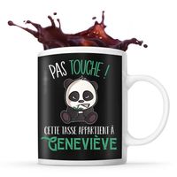 Tasse Geneviève Pas Touche Panda | Mug Prénom Cadeau Anniversaire Humour