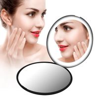 Atyhao miroir LED Outil cosmétique de miroir de maquillage pliable portable 10X Mini 12 LED