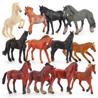 Mini poupée cheval Miniature en PVC, 12 pièces, ensemble de jouets, fête cheval pour enfants, jouet éducatif de noël
