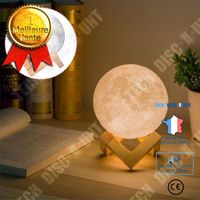 TD® Lampe à poser LED Lune de 18 Cm Support/Interrupteur Tactile Décoration 3D / Intérieur Chambre salon/Lumière Blanche Jaune