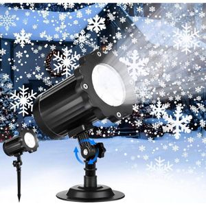 Projecteur laser de Noël flocon de neige, 16 motifs, étanche, rotatif