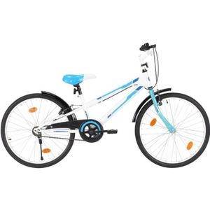 VÉLO ENFANT Qutianshop Vélo pour enfants 24 pouces Bleu et bla