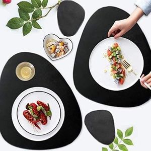 Facai Sets de Table en Cuir PU 45 * 30CM Facile Nettoyer Napperons pour Salle /à Manger #10 Lot de 6 Sets de Table Imperm/éables et R/ésistant /à la Chaleur
