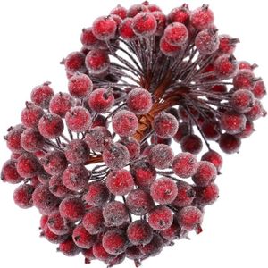 FLEUR ARTIFICIELLE Fleurs artificielles - Faux Baies De Houx Artificiel 12 Mm Mini Fruits - Rouge Foncé - 400 baies